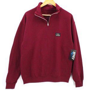 Lakai Sweater Mens Red Pullover Quarter Zip Long Sleeve Cotton Size Medium M NWT